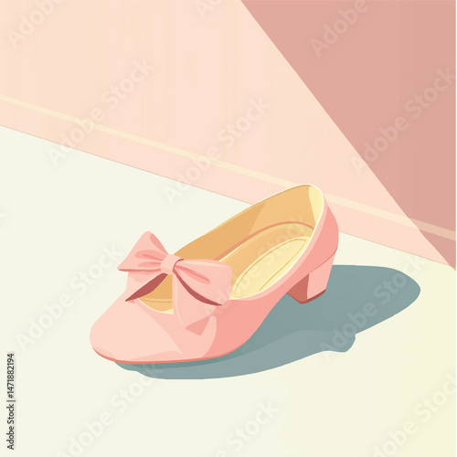 a ballet flats with bow detail on a pastel surface