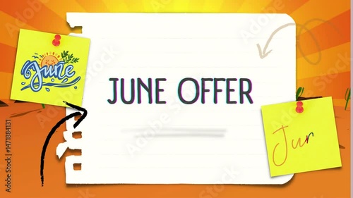 June Offer text animated video for promotion Background Ads