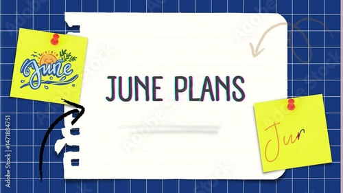 June Plans text animated video for promotion Background Ads