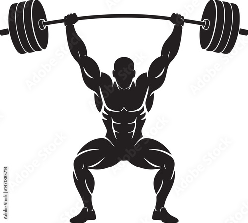 Weight Lifting Bodybuilder silhouette art illustration stock photos
