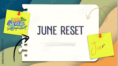 June Reset text animated video for promotion Background Ads