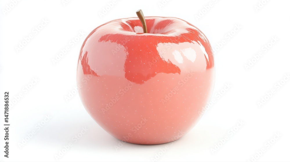 Obraz premium Shiny Red Apple with Pink Glitter on White Background
