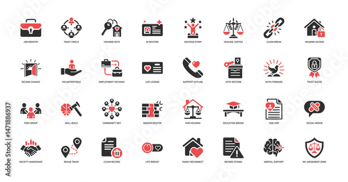 collection reintegration icons visually social rehabilitation support