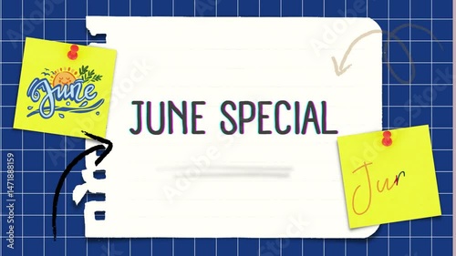 June Special text animated video for promotion Background Ads