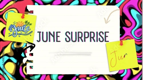 June Surprise text animated video for promotion Background Ads