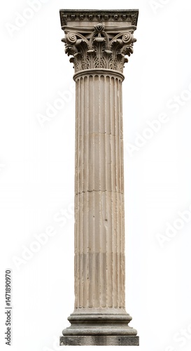Architectural Columns of Antiquity Fluted Shaft and Capital