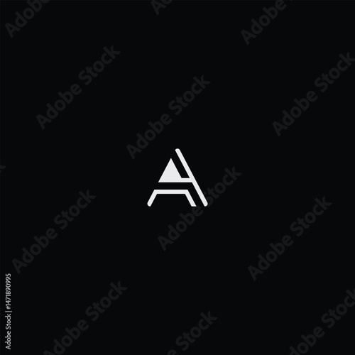 Free Download Geometric Letter A or AA Minimal Logo isolated with Black Background.  - GFXLoad