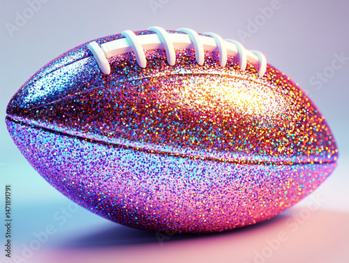 Glittery Pink Purple American Football  Sparkle  Shiny  Sport  Game