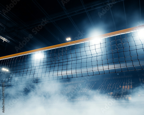 Volleyball Net  Indoor Arena  Championship  Sports  Game  Competition  Night  Lights  Smok