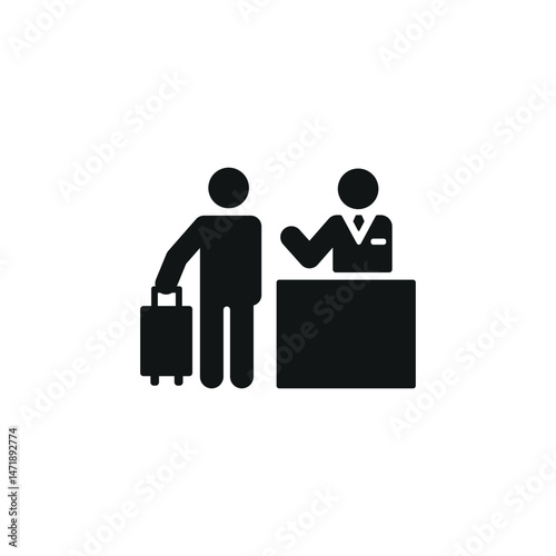 Reception icon. Simple hotel reception icon for social media, app and web design. Vector illustration.