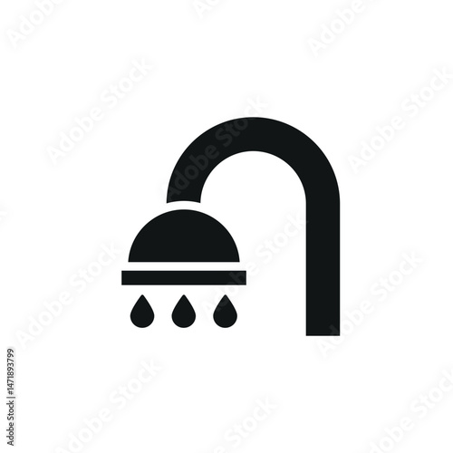 Shower icon. Simple shower head icon for social media, app and web design. Vector illustration.