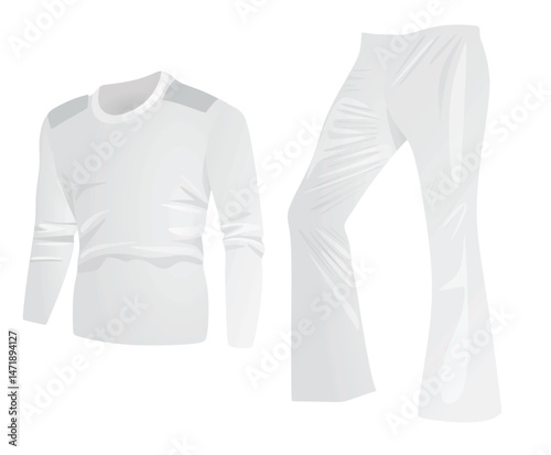 Long sleeve t shirt and pants. vector