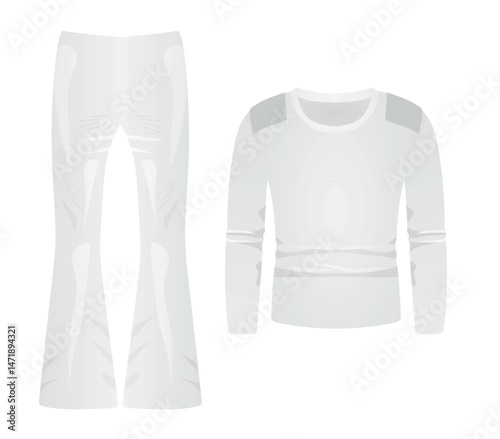 Long sleeve t shirt and pants. vector