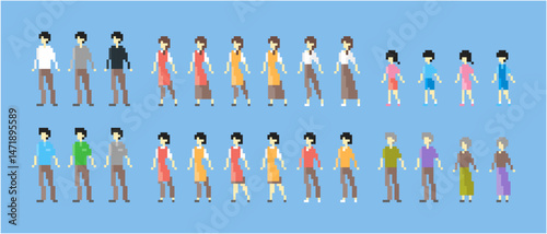 ドット絵 ファミリー 人物セット