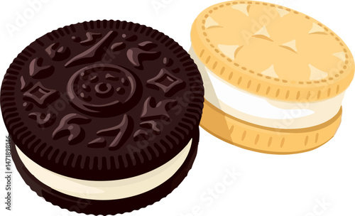 chocolate cookies with cream filling