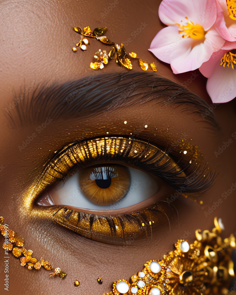 Glistening Eye Close-Up, Beauty, Portrait Photography, Artistic, Vibrant Colors, Unique Viewpoint, Creative Expression