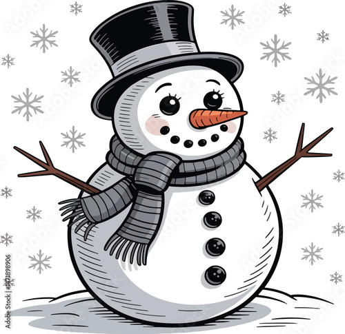 snowman with broom