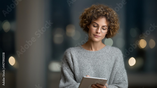 Women journaling with digital tablet and AI wellness prompts