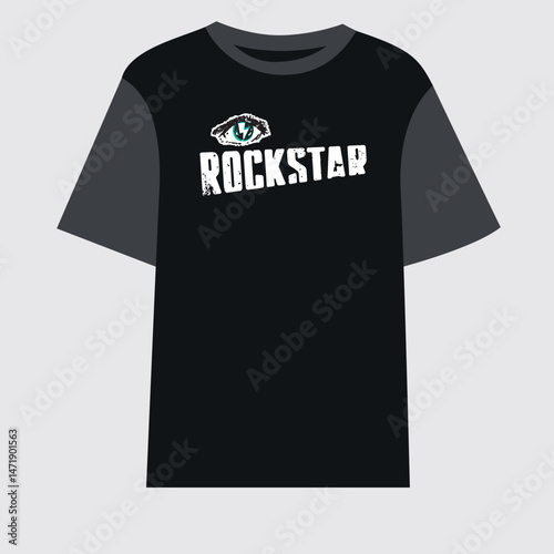 BLACK  COLOR T-SHIRT DESIGN FOR ROCKSTAR, BLACK AND WHITE DESIGN T-SHIRT FOR MEN WOMEN, EYE DESIGN, JERSEY, NURSE, GARMENTS, TEXTILE, EVERYONE LIFESTYLE, BOYS GIRLS T-SHIRT,  CREATIVE,  