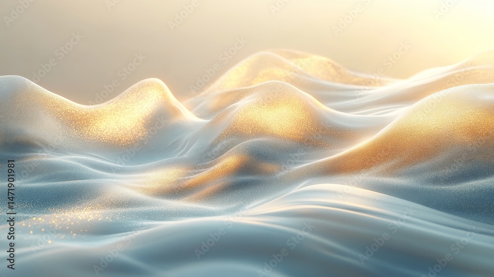 Obraz premium Gentle, luminous, abstract landscape of sculpted waves.