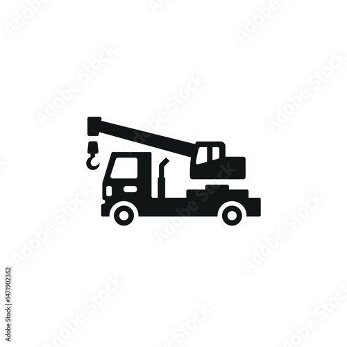 Crane truck icon. Simple crane truck icon for social media, app and web design. Vector illustration.