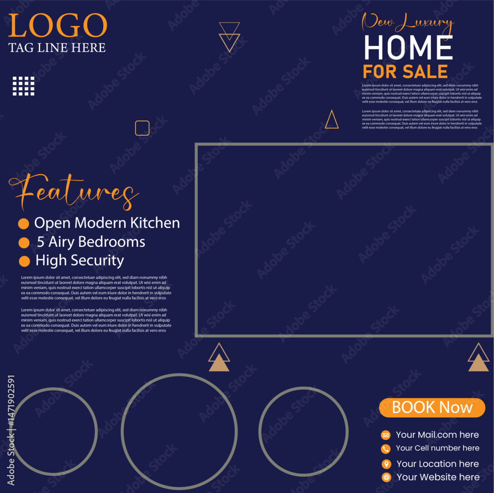Naklejka premium home for sale social media poster design vector templates