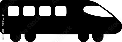 Foto Simple black silhouette of a high-speed train.