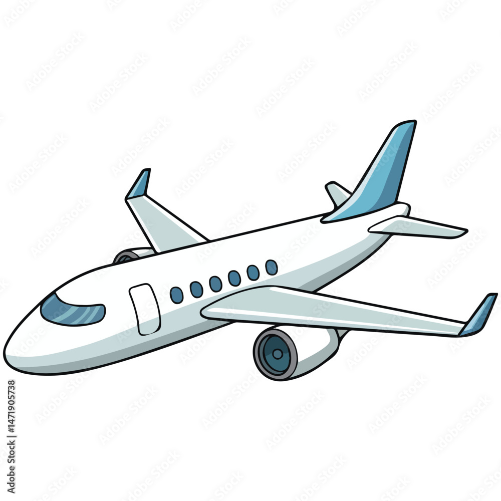 Fototapeta premium Airplane travel emoji transportation icon isolated vector illustration on white background