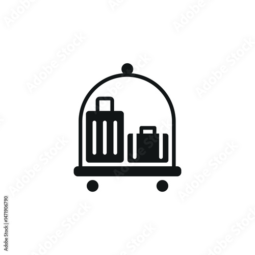 Luggage Cart icon. Simple luggage cart icon for social media, app and web design. Vector illustration.