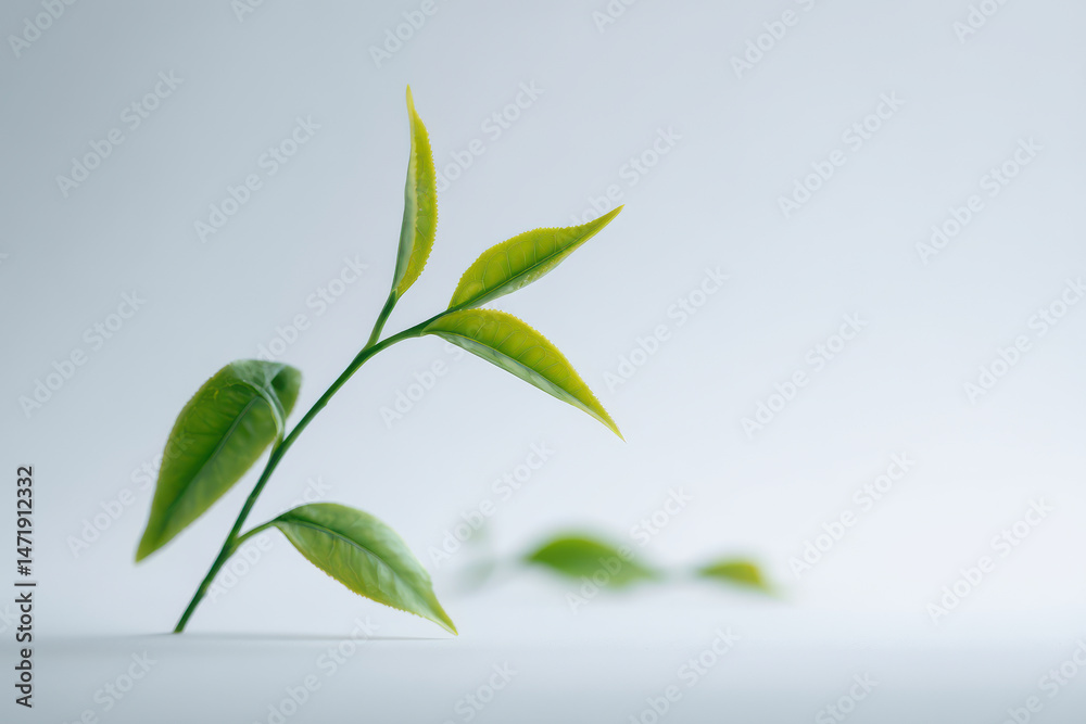 Fototapeta premium closeup of herbal tea leaves on pristine white background