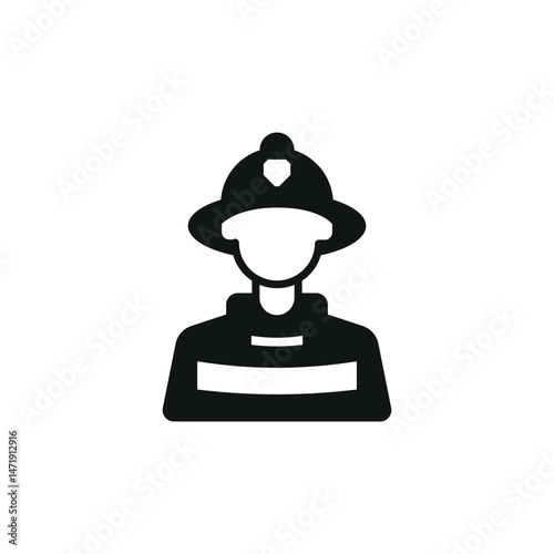 Firefighter icon. Simple firefighter icon for social media, app and web design. Vector illustration.