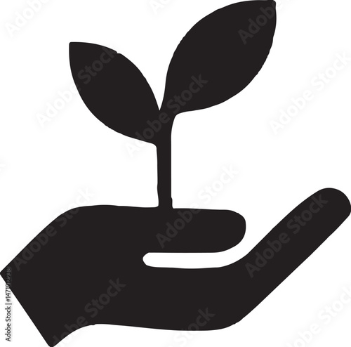 A vector icon representing plant growth, featuring a sprouting seedling emerging from the soil. Symbolizes nature, sustainability, and environmental consciousness. Ideal for eco-friendly projects.