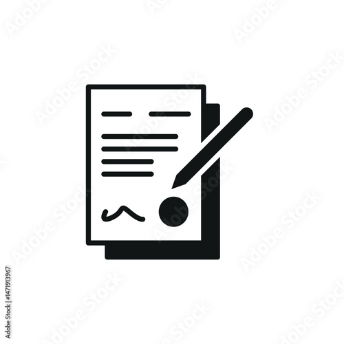 Contract signature icon. Simple contract signature icon for social media, app and web design. Vector illustration.