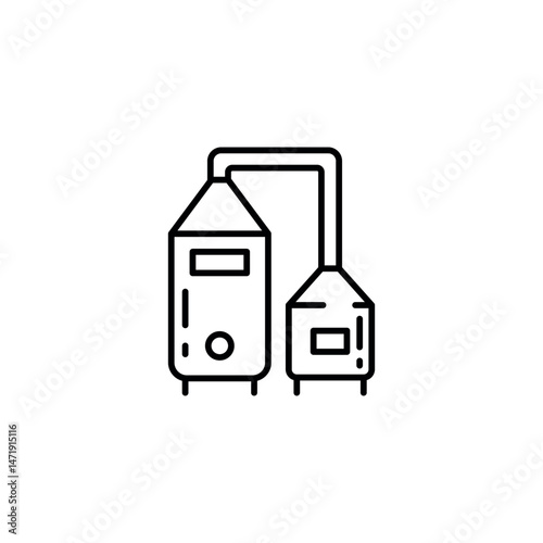 Distillery equipment icon. Simple distillery equipment icon for social media, app and web design. Vector illustration.