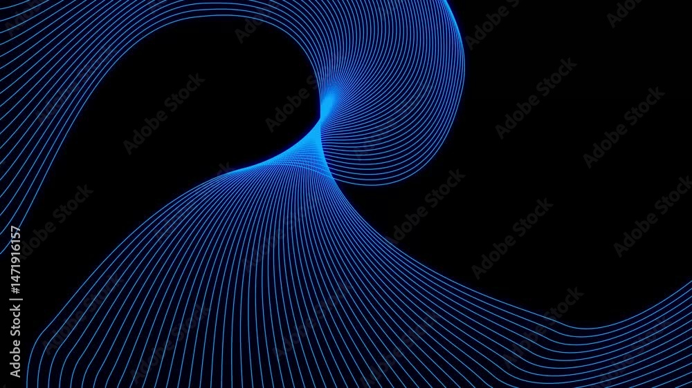 Dynamic sound wave isolated on white background. Musical particle pulsing. Blue energy flow concept. 3D rendering. abstrack background with wave style