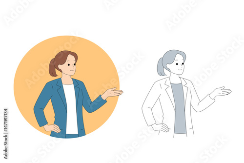 A Professional Woman Skillfully Presenting Innovative Concepts While Dressed in Business Attire