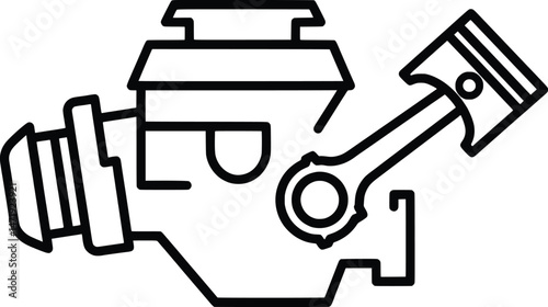 High-Quality Vector Illustration of Internal Combustion Engine