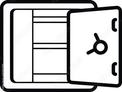 Secure Vector Illustration Open Safety Deposit Box