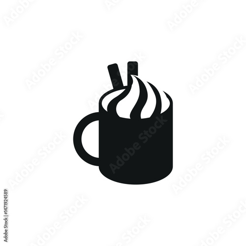Hot chocolate mug icon. Simple hot chocolate mug icon for social media, app and web design. Vector illustration.