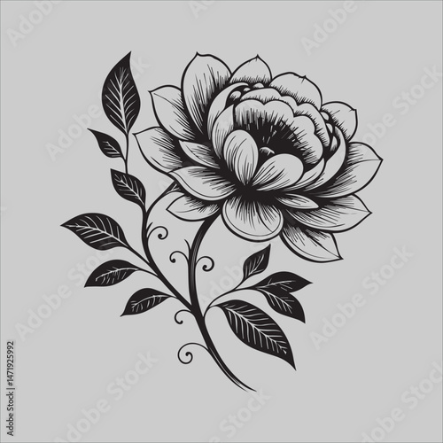 Bold Bloom in Monochrome

