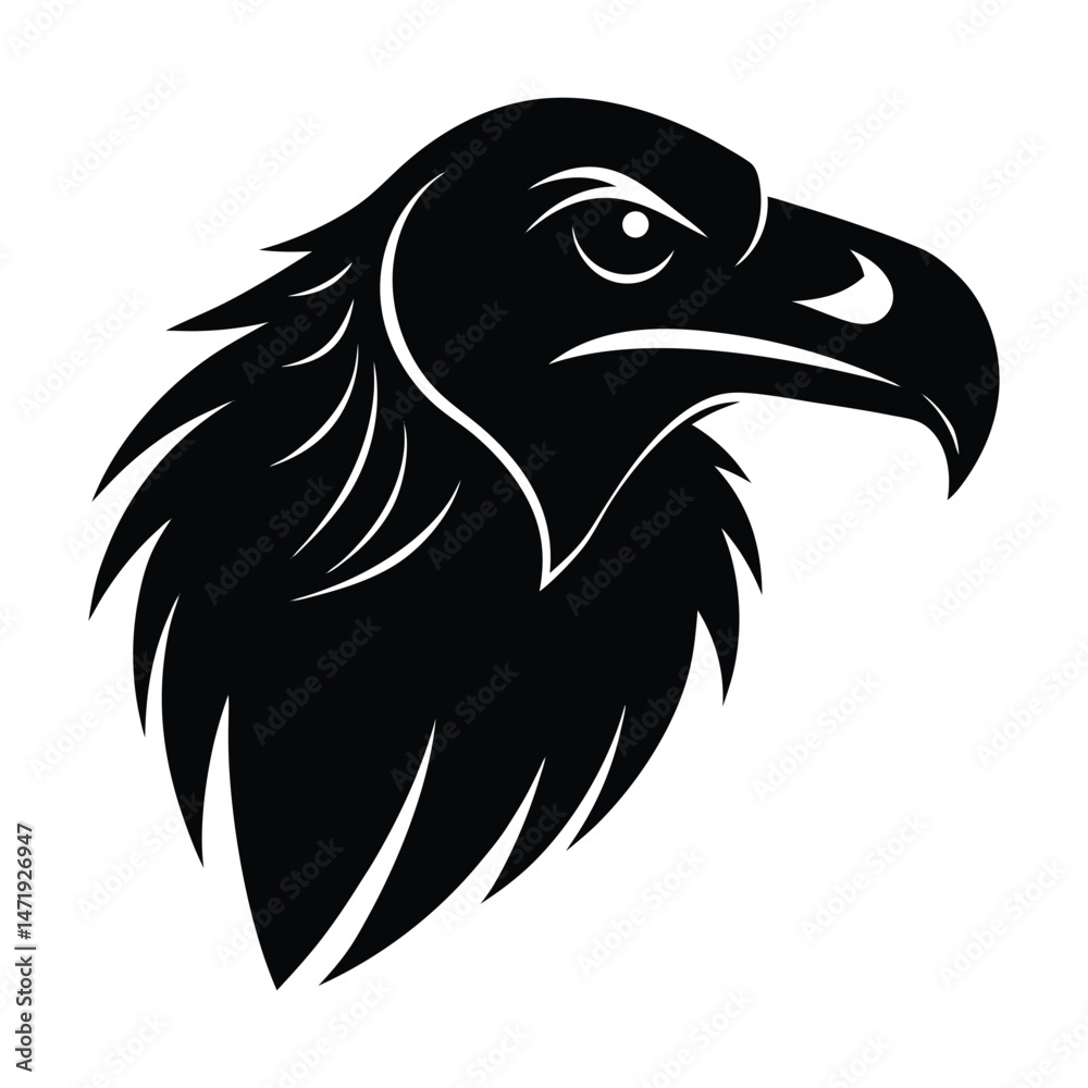 Fototapeta premium vulture head silhouette vector illustration 