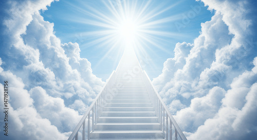 Stairway to Heaven: A Dreamlike Journey Through Clouds to Divine Light | Hope, Spirituality & Tranquility