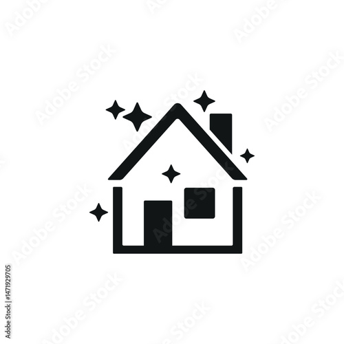 Clean house icon. Simple clean house icon for social media, app and web design. Vector illustration.