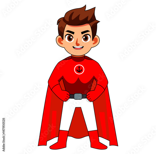 Cartoon Man Super Hero Digital Vectors Illustration 