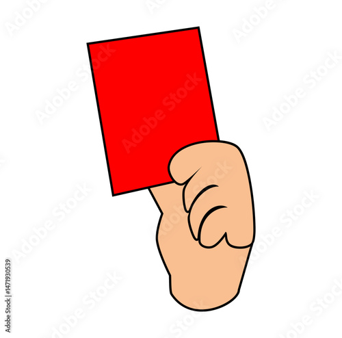 Cartoon Red Card Digital Vectors Illustration 