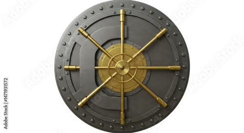 Isolated Bank Vault Door