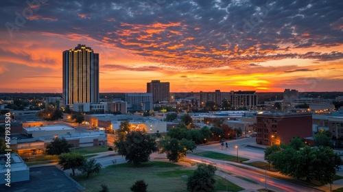 Wichita, Kansas Skyline at Sunset: A Breathtaking Panorama