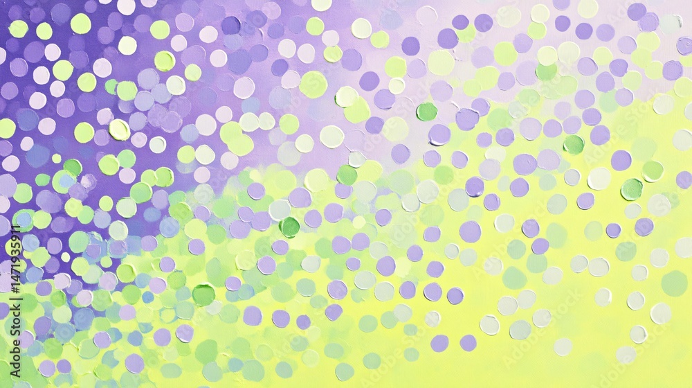 Pointillist dots in bright lime and pale lavender plain background Pointillist dots in bright lime and pale lavender plain background
