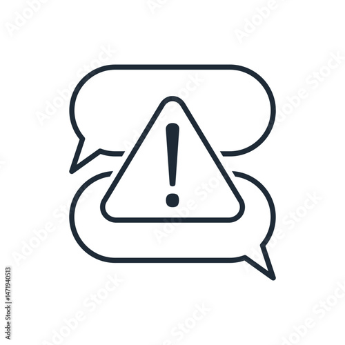 Important dialogue, negotiations. Discussion. Vector linear icon isolated on white background.