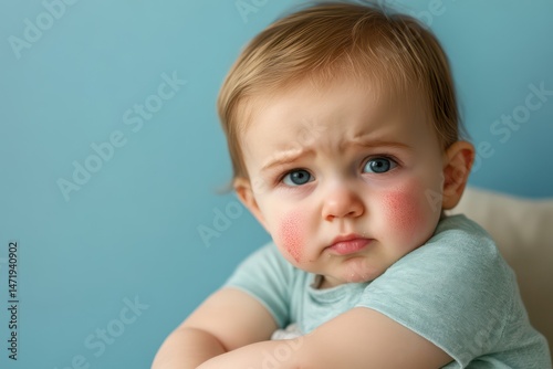 Baby with red rash and eczema symptoms